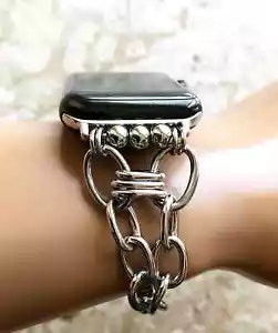 Nueva Banda de Eslabón de Cadena Color Plateado para Apple Watch Ultra 2 49mm 9 8 Series 41 45mm - Imagen 1 de 10