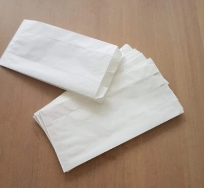 100x Bolsas de papel blanco para dulces Bolsa sándwich de farmacia para llevar 150 x 290 x 80 mm Foto 1 de 4