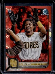2022 Bowman Chrome Sapphire CJ Abrams Image Photo VARIATION Orange /75 Rookie RC