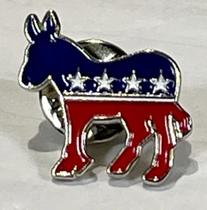 Democratic Donkey Patriotic Political Enamel Lapel Hat Pin Tie Tac 15mm NEW - Picture 1 of 6