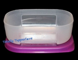 Mini contenedor individual Tupperware Freezer Mates 140 ml púrpura vintage nuevo de lote antiguo - Imagen 1 de 2