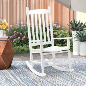 Outdoor Porch Patio Rocking Chair Rocking High Back Balcony Rocker Garden Chairs - Picture 1 of 9