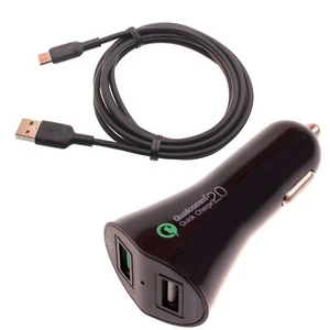 For Google Pixel 9/Pro/XL - 30W Fast Car Charger 2-Port USB 6ft Cable Type-C - Picture 1 of 6