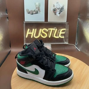 Nike Air Jordan 1 Mid Pine Green (PS) Size 1Y - Picture 1 of 10
