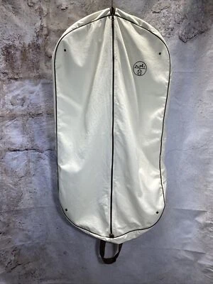 Vintage Luxury Hermes Paris Garment Clothing Travel Zip Bag Closet Horse Logo P4 - Image 1 of 4