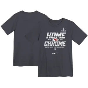 Nike Men's Super Bowl Champions Kansas City Chiefs Parade T-Shirt LARGE Gray - Picture 1 of 3