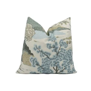 Thibaut - Daintree - Aqua - Stunning Asian Inspired Piped Cushion Cover Throw - Picture 1 of 3
