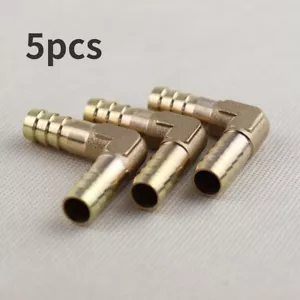 5Pc (3/8" x 3/8")10mm Brass Barbed Tube Pipe Fitting Hose Barb Elbow 90 Degree - Picture 1 of 6