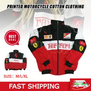 NEW Adult Racing Jacket Vintage, Ferrari Jacket ,Ebroidered Cotton Padded Hot - Picture 1 of 18