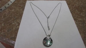 Abalone Shell Pendent.925 Silver Handmade /w 30" Silver Chain Northwest Native - Picture 1 of 12
