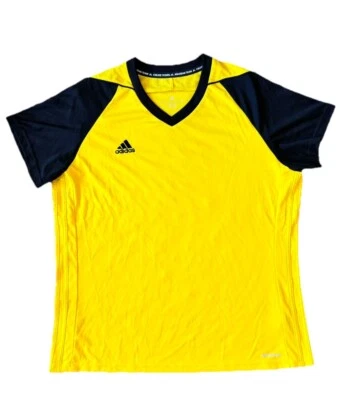 Adidas мальчика Sports Джерси желтый/черный футболка размер XL короткий рукав v-образным вырезом новый - Изображение 1 из 4