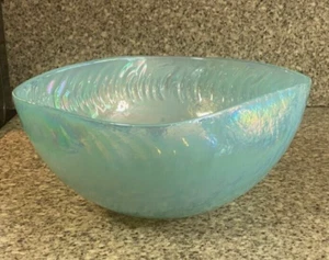 Murano~Yalos Casa~Art Glass~Iridescent~ Sea Foam Green~Textured~Centerpiece Bowl - Picture 1 of 4