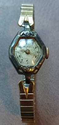 Vintage Art Deco Buren 17j Swiss Grand Prix  Wind Up Women's Watch Runs - Image 1 of 4