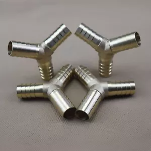 4Pcs Way Brass Hose Barb Fitting Pipe Tubing Splicer Fuel Water Gas Air 3/4" Y-3 - Picture 1 of 5