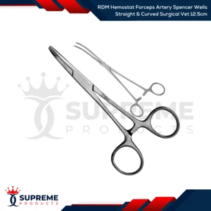 RDM Hemostat Forceps Artery Spencer Wells Straight & Curved Surgical Vet 12.5cm - Picture 1 of 3