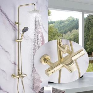 Cartucho termostático de lluvia baño latón ducha grifo mezclador juego de columnas  - Imagen 1 de 7