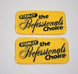 2 Vintage Stanley Works Tools Professional Choice Cloth Jacket Hat Patch New NOS - Picture 1 of 1