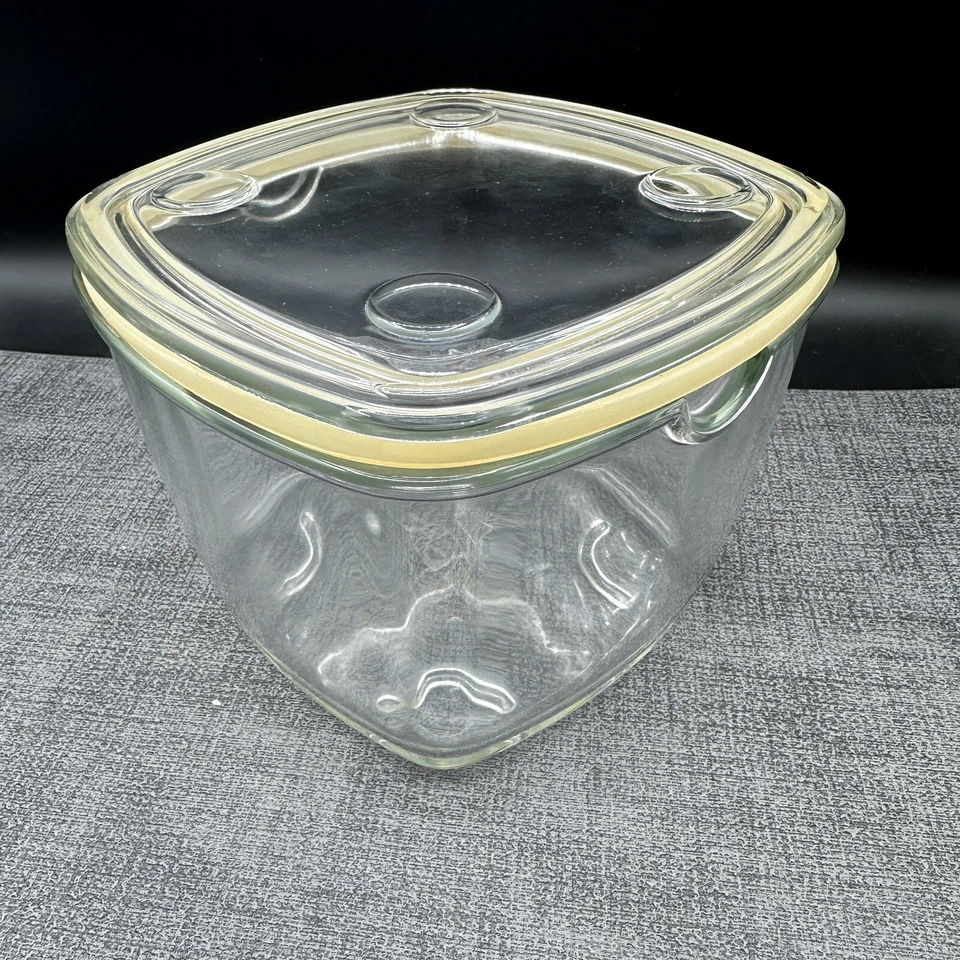 Contenedor de alimentos de vidrio Ikea 365+ plato refrigerador almacenamiento transparente caja de almacenamiento vintage Foto 1 de 4