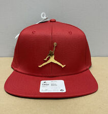 Nike Air Jordan Pro Element Ingot METAL JUMPMAN Snapback Hat Red/Metallic Gold