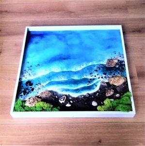 23.6x23.6 inc. 3D Resin Beach Painting, Resin Ocean Art,Resin Wave,Resin Sea - Picture 1 of 7
