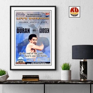 ROBERTO DURAN vs P. J. GOOSAN : Original Onsite Boxing Fight Poster AUCT - Picture 1 of 5