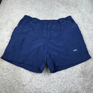 Aftco Shorts Mens 46 Blue Flat Front Chino Perofmrnace Wicking Cargo Pocket 6"L - Picture 1 of 8