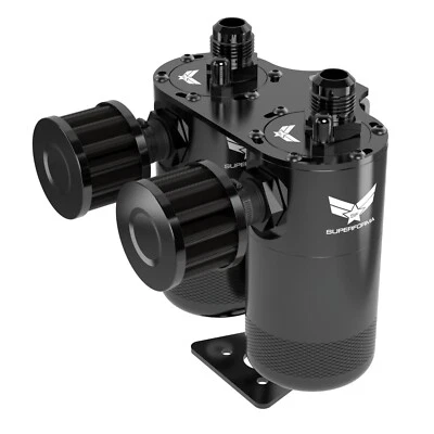 Superforma Universal Oil Catch Can Stand Mount Twin Breather Filter - Bild 1 von 4