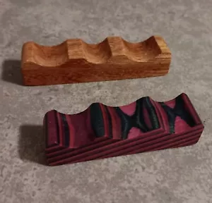 Paint Brush Rest/Calligraphy Brush, Set of 2, Layered & Partridge Wood, Holds 6 - Picture 1 of 7
