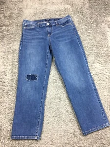 Chaps Slim Boyfriend Jeans Womens Size 12/31 Blue Denim Medium Wash Patch - Picture 1 of 14