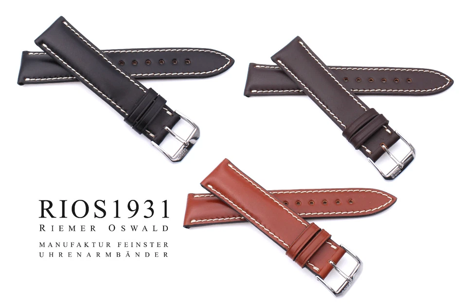 Rios1931 New York Made in Germany Shell Cordovan Uhrenarmband 18mm 19mm 20mm 22mm - Bild 1 von 1