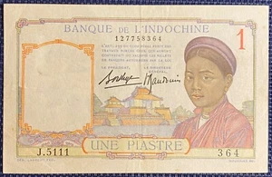 TRES BEAU BILLET DE 1 PIASTRE INDOCHINE (BILL 169) - Imagen 1 de 2