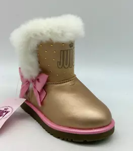 Juicy By Juicy Couture Lil Perris Toddler Gold Boots Size 8 - Picture 1 of 11