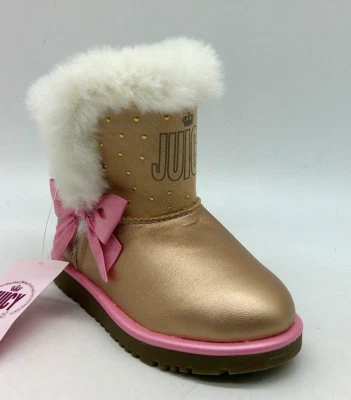 Juicy By Juicy Couture Lil Perris Toddler Gold Boots Size 8 - Image 1 of 4
