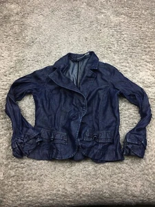 Jeanology Jean Jacket Womens Size 12P Petite Blue Denim Cotton 24463 - Picture 1 of 13