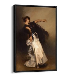 JOHN SINGER SARGENT, DER SPANISCHE TÄNZER - SCHWEBENEFFEKT GERAHMTER LEINWANDKUNSTDRUCK - Bild 1 von 12