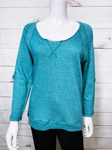Kut From The Kloth Womens Sweatshirt Size S Teal Scoop Neck Long Sleeve Pullover - Picture 1 of 7