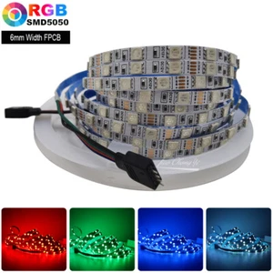 DC 12V 5050 300LEDs RGB led strips 6mm width Flexible Strip Light 5m/1rolls - Picture 1 of 9