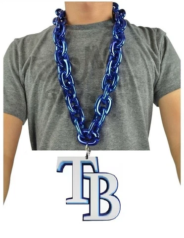 New MLB TAMPA BAY RAYS BLUE BIG Fan Chain Necklace 3D Foam Cover