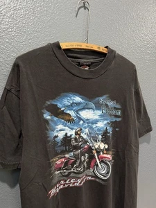 T-shirt nera motociclista Harley Davidson Motorcycles vintage anni 90 taglia large  - Foto 1 di 4