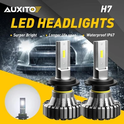 AUXITO H7 LED Headlight Bulb High Beam Kit Cool Bright Noiseless Plug&Play 6500K - Image 1 of 4