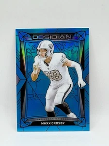 2024 Panini Obsidian Maxx Crosby SP Light Blue Prizm #11/25 Raiders - Picture 1 of 2