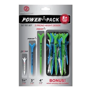 NEW Zero Friction Power 3 Pack 50 Tee Set Variety Pack - Picture 1 of 2