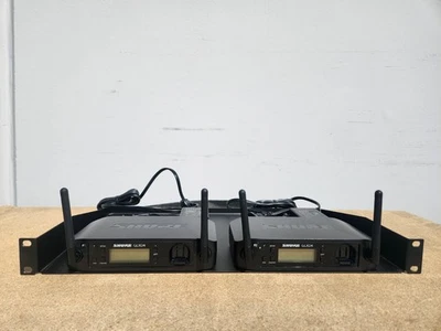 2 GLXD4 Receivers  Mounted on a Pro Audio Rack Shelf - Image 1 of 3