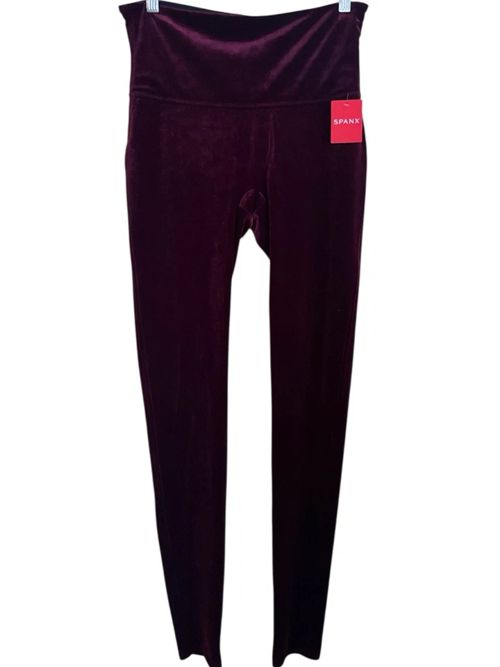 SPANX Velvet High Waisted LEGGINGS - Rich Burgundy #2070 L