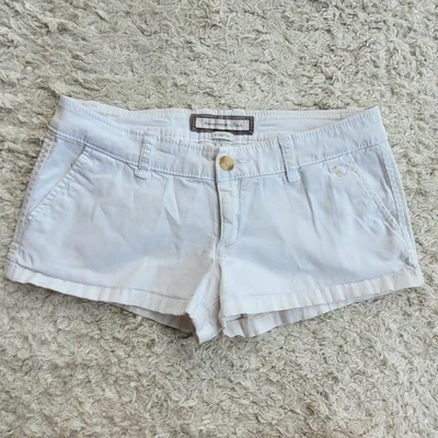 Pantalones Cortos Abercrombie & Fitch Y2K Piedra Caqui Tiro Bajo Logo Alce Talla 4 Foto 1 de 4