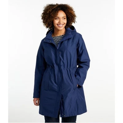 LL Bean Women's H2OFF Raincoat, PrimaLoft-Lined in Navy Blue Women's 1X $230 - Image 1 of 4