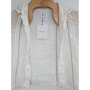 Neu mit Etikett Damen mit Jean Ischia Top weiß Knopfleiste Größe Small - Bild 1 von 6