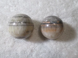 Banded Bulls Eye Agate Marbles Vintage Natural Stone 1 1/8 Inch Tan Brown Gray - Picture 1 of 4