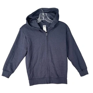 Anko Hoodie Boys Size 9 Sweater Top Navy Blue Full Zip Hooded Long Sleeve Warm - Picture 1 of 7