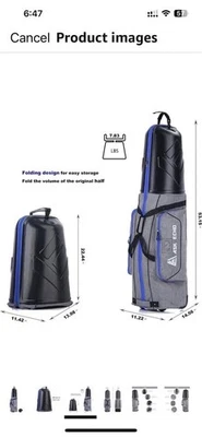 Bolsa de golf ASK ECHO con ruedas - caja abierta usada Foto 1 de 4